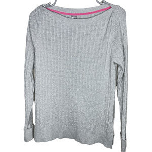 5/$25 JcPenny Metallic Silver Sparkly Cable Knit Sweater Women's Size XL